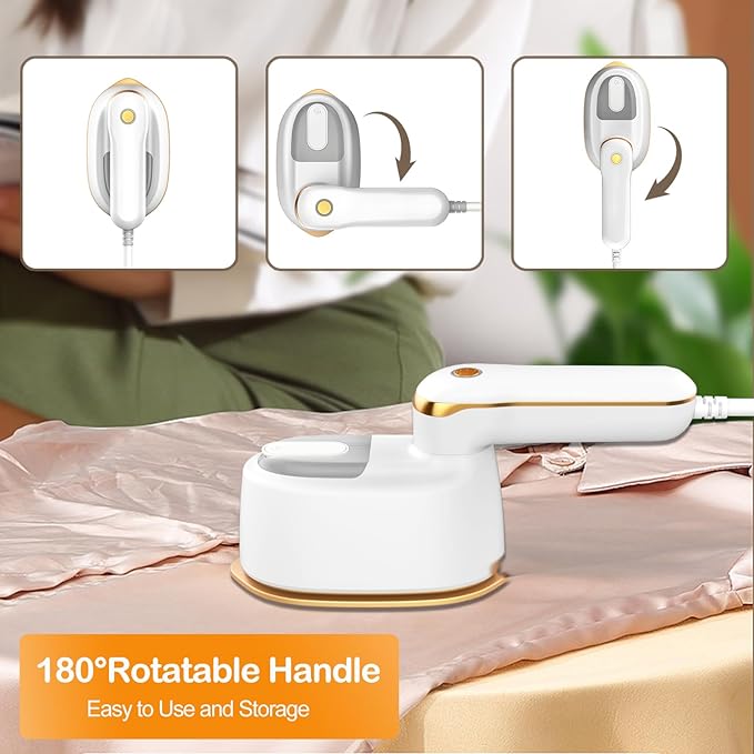 Mini Steam Iron, 2-IN-1 Handheld Size Steamer,1100W & 15s Fast Heat Up, Portable Steamer Iron for Home & Gift, Travel