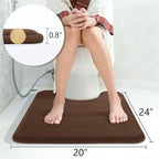 Yimobra Memory Foam Toilet Bath Mat U-Shaped, Soft and Comfortable, Super Water Absorbent, Non-Slip, Machine Wash and Easy to Dry for Bathroom Commode Contour Rug, 24 X 20 Inches, Brown