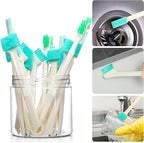 Nuenen 16 Pcs Small Household Cleaning Brushes - Deep Detail Crevice Cleaner Brush Set, Corner Space Keyboard Bottle Tile