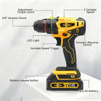 Cordless Drill Set with Battery and Charger,Power Drill Tool Set 20v,3/8-Inch Keyless Chuck,Variable Speed (Equipped with 2x 3Ah Batteries)