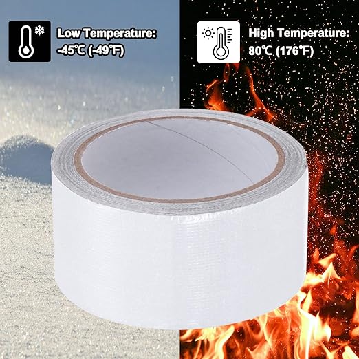 PATIKIL Awning Repair Tape 8m x 5cm Waterproof Canvas Tape High Adhesive Tear Repair Patch Kit for PVC Tarpaulin Tent Awning Fabric RV Sail Boat Cover, White (2" x26.24ft)