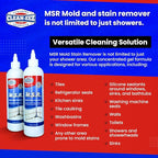 Clean-eez Mold Stain Remover Gel | Powerful Mold and Mildew Stain Remover for Caulk and Almost Any Bathroom Surface Like Grout, Glass, Tile and Rubber | Made In USA from US Company