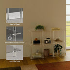 Acrylic Horizontal Bookshelf, 11.6" D x 35.4" W x 26.5" H, 3-Tier Clear 6 Cube Organizer Bookcase, Open Low Book Shelf for Home Office, Living Room, Bedroom, Modern, Easy Assembly