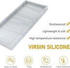 Bathroom Counter Tray,EG-SIPRO High-Grade Thickened Silicone Bathroom Vanity Tray,Shatterproof Durable Rectangle Bathroom Tray Soap Dispenser Tray for Bathroom Countertop,Small+Large (EGTRAY)