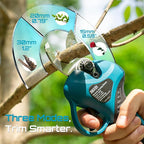 Seesii 2-in-1 Cordless Electric Pruning Shears with Pole, 15Ft Reach, 1.2" Cutting Diameter, 21V 2x 4000mAh Batteries, Battery Powered Tree Pruner with Brushless Motor for Efficient Branch Trimming
