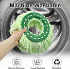 Tornado Spin Mop Head Compatible with Libman 𝐓𝐨𝐫𝐧𝐚𝐝𝐨 Spin Mop System, Machine Washable & Reusable for Libman Mop Head Replacement Refill for Libman Tornado Mop Head (4 Pack Green & White)