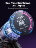 Proscenic Cordless Vacuum Cleaner, 45Kpa 55Mins Runtime, 180°Bendable Wand, Vacuum Cleaners for Home with Green Light, Anti-Tangle Brush, Rechargeable Lightweight Stick Vacuum for Pet Hair, P16(Blue)