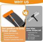 67" Squeegee Window Cleaner 2 in 1 Rotatable Window Cleaning Tool Kit with Extension Pole, Window Washing Equipment with Bendable Head for Indoor & Outdoor High Windows and Car Glass