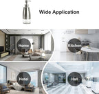 2 Pack Soap Dispenser Stainless Steel Case Glass Liner Hand Pump Dispenser, Refillable Liquid Hand Soap Dispenser for Bathroom & Kitchen - Brushed Nickel, Silver & Black