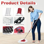 Mop Heads Replacement for Ocedar, Mop Replace Head for Ocedar EasyWring 1 Tank, Microfiber Spin Mop Refills, Include 3 Spin Mop Replacement Head Deep Cleaning Machine Washable with 2 Scrubber Mop Head