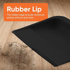 Superio Clip-On Dustpan with Rubber Lip - 10-inch Wide Durable Plastic Dust Pan with Comfort Grip Handle, (Clip-on Dustpan with Rubber Lip, Black) (Black)