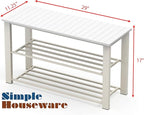 Simple Houseware Wood Top Shoe Storage Bench for Entryway, White