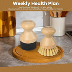 Cutting Board Oil Wax Applicator and Scrub Brush Set- Natural Bamboo with Sisal Fiber and Sponge for Food Grade Mineral Oil Board，Wooden Worktops,Utensil Care