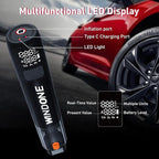 Car Vacuum, 12000Pa 2-in-1 Cleaner & Tire Inflator 150PSI, 60W Brushless Motor, Cordless Handheld Vacuum & Air Pump with Pressure Gauge, LED Light, Multi-Nozzles for Car, Home, Office