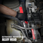 3/8" Cordless Ratchet Wrench for Milwaukee 18V Battery(Tool Only),75FT-LBS(102N.m) Extended Electric Ratchet Wrench with Variable Speed, LED Light, 1/4"&1/2" Adapter,3" Extension Bar