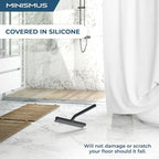 Minismus Shower Squeegee with Hook - Silicone Window Wiper - Shower Squeegee for Glass Doors - Glass Squeegee Bathroom Shower - Window Squeege (8.25 Inches, Black)