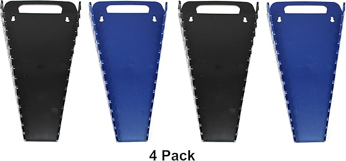 JSP Manufacturing 15-Tool Gripper Wrench Organizer Tray Kit - 2 Plastic Portable Gripper Tray Holders… (4 Piece Kit, Black & Blue)