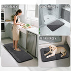 Yimobra Long Bath Mat 44"x24", Super Soft Quick Dry Memory Foam Bathroom Rug, Water Absorbent, Non Slip Backing Machine Washable for Tub Shower, Thick Comfort Support, Dark Gray