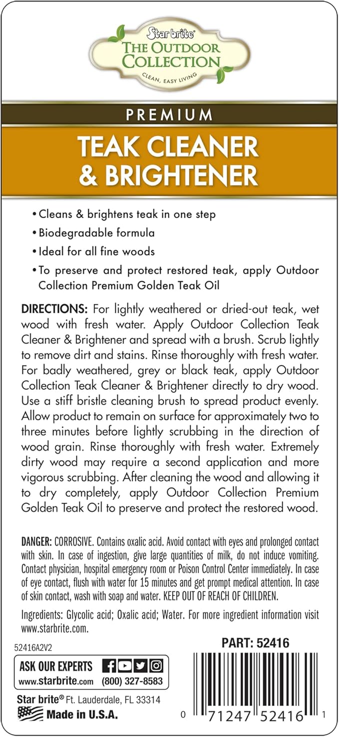 STAR BRITE - 52416 Star brite One-Step Teak Cleaner & Brightener 16 oz