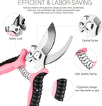 4 Packs Garden Pruning Shears Stainless Steel Blades Handheld Pruners Set with Gardening Gloves(Pink)