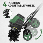 Prostormer Electric Tiller for Gardening, 18” Tilling Width & 9” Working Depth, 1800W 15A Corded Rototiller Cultivator with 24 Steel Tines for Soil Cultivation, Weeding and Lawn Care