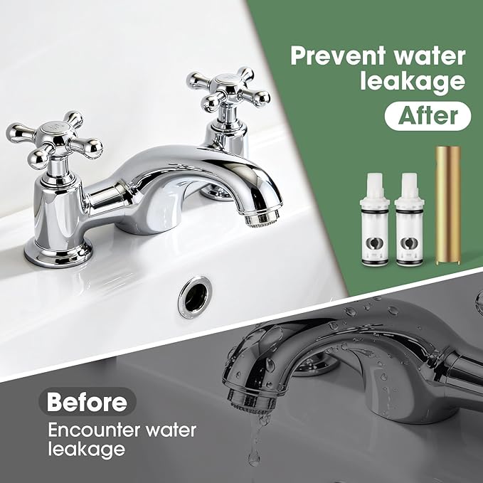 1224 Replacement Cartridge Kit for Two Handle Faucets,Faucet Cartridge Replacement Bathtub Valve Repair with Retainer Removal Tool