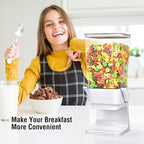 Cereal Dispenser Countertop Large Cereal Containers Storage Dispenser For Pantry Dry Food Dispenser Countertop Rice Candy Dispenser Machine For Snack,Nuts, Granola(White,3 pack)