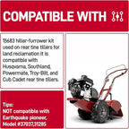 15683 Hiller-Furrower Kit Rear Tine Rototillers Fit for Large and Small Areas of Land Cultivation, Adjustable Wings, Three Kinds of Connection - Including Installation Accessories