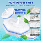 KOKL 60pcs Disposable Toilet Brush, Disposable Toilet Bowl Cleaners for Bathroom Cleaning, Compatible with Most Toilet Brushes