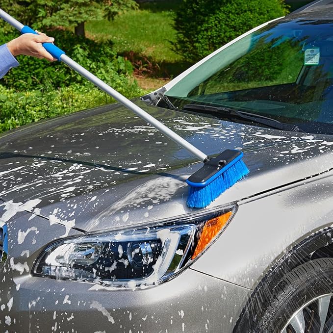 Unger Professional HydroPower 9” Soft Wash Brush with Protective Bumper – Compatible with Waterflow Poles, Cleaning Brush, Great for Cars, Boats, Siding, Windows & Delicate Surfaces