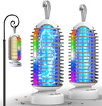 Bug Zapper with Marquee Light, Mosquito Zapper Indoor Outdoor, 4000mAh, Smart Auto On/Off Rechargeable Fly Zapper, Portable Waterproof Insect Killer for Home, Kitchen, Patio, Camping, Party - 2 Packs