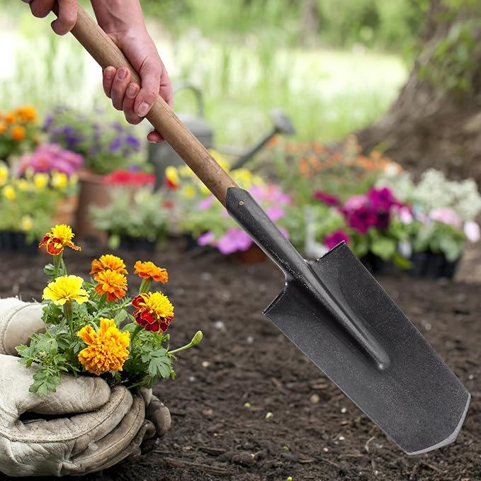 Luxshiny Heavy-Duty Manganese Steel Narrow-Head Tree Shovel for Gardening and Planting, Thickened Soil Digging Tool with Sharp Tip, Sturdy Garden Spade for Transplanting and Lawn Care