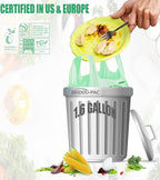 1.6 Gallon Compostable Trash Bags with Handle, 125 Count Small Compost Bags, Biodegradable Kitchen Garbage Bags, Food Scrap Waste Bags for Countertop Bin, ASTM D6400, US BPI Certified