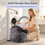 3Pcs Mesh Laundry Bags Washing Machine Mesh Wash Bags Jumbo for Delicates Clothes,Bed Linen,Toys with Drawstring Closure Sturdy (Black, Jumbo 3 pcs)