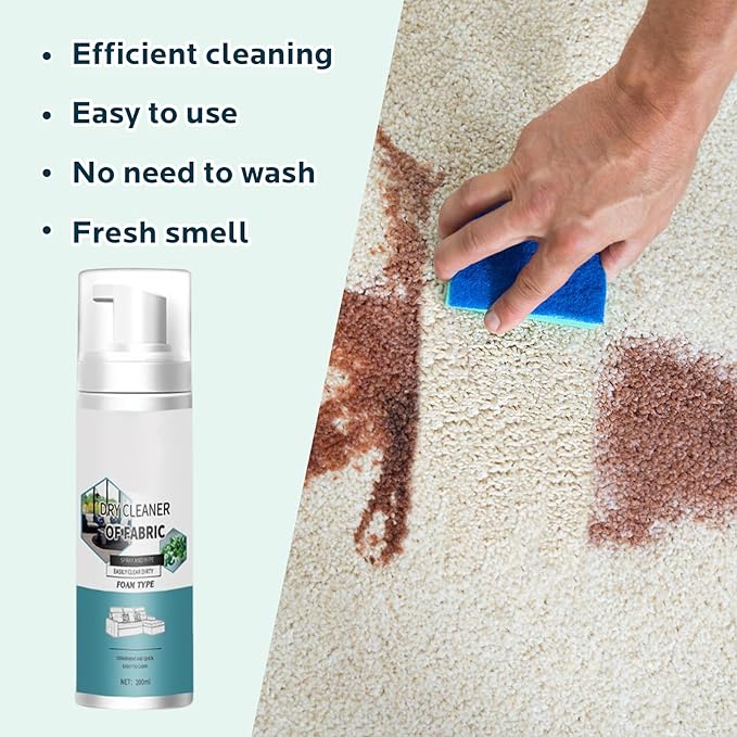 Upholstery Cleaner Foam: Carpet & Fabric Cleaning Spray for Furniture, Car Seats, Sofa - Effective Stain Remover for Indoor & Auto Upholstery