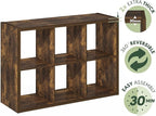 Furinno Cubicle Open Back Decorative Cube Storage Organizer, 6-Cube, Amber Pine