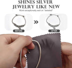 SEVENWELL 50pcs Jewelry Cleaning Cloth Dark Gray Polishing Cloth for Sterling Silver Gold Platinum Small Silver Polish 8x8cm