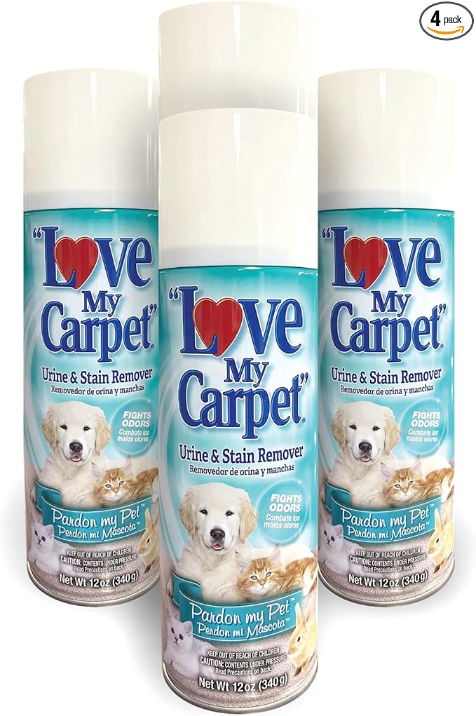 Love My Carpet Pet Special Heavy Foam,Carpet Cleaner,Urine,Pet Stain And Odor Remover,Carpet Cleaner Solution,4 Pack Of 12oz
