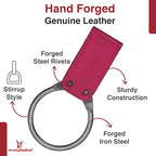 Armory Replicas - Hand Forged Medieval Viking Battle Axe Holder - Genuine Bovine Leather Functional Costume O-Ring Weapon Belt Holster