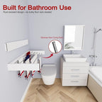 Wall Mounted Drying Rack 40", Foldable Laundry Drying Rack with Stainless Steel Rods, Retractable Laundry Space Saver for Indoor & Outdoor Use, Include Wall Template