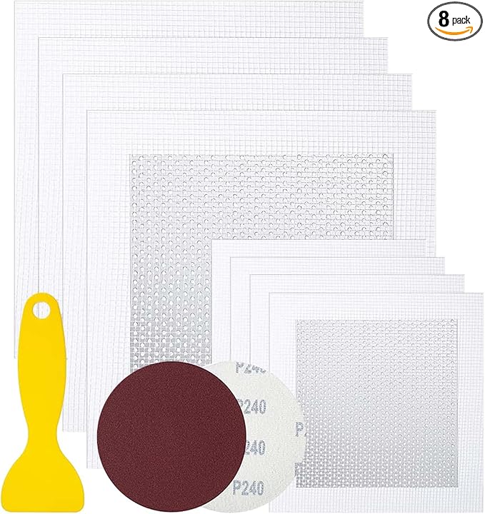 Drywall Repair Kit - Self-Adhesive Aluminum Wall Patch Repair Kit | Heavy-Metal Wall Hole Fixing Tools for Home, Rentals & Offices (4 Pack*12in+4 Pack*6in)