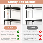 VTRIN 10 Tier Shoe Rack Tall Large Capacity Wide Shoe Organizer with Two Hooks Sturdy Metal Shoe Shelf for Entryway, Closet, Bedroom