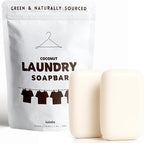 Kelebs Organic Laundry Soap Bar with Coconut for Sensitive Skin - Delicate Stain Remover Clothes, Underwear, Collar - 2 PCS