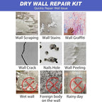 SEISSO Drywall Repair Kit, 500 g Wall Mending Agent- 2 Pack, Wall Spackle Repair Kit with Scraper, Patch for Wall Hole Filler, White Spackle Wall Repair Paste, Plaster Dent