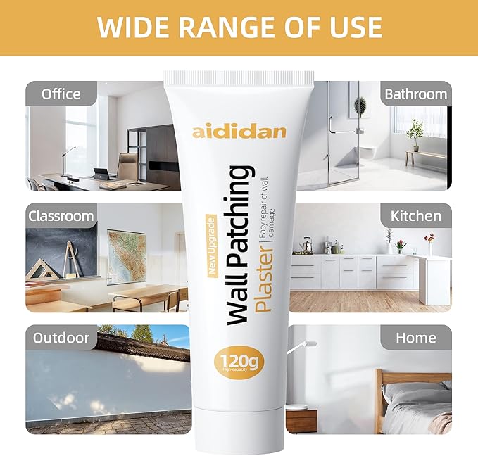 Drywall Repair Kit Hole Repair Patch Kits Wall Spackle Repair Paste Wall Mending Agent Quick Fix Solution for Home Wall, White Repair Putty Plaster Dent & Wood Scratch Repair