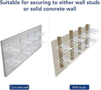 FLEXIMOUNTS 12-inch-by-72-inch Wall Shelf Garage Storage Rack Wall Mounted Floating Shelves,1x6ft ,white, 2-Pack
