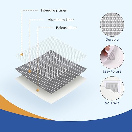 Dry Wall Repair Kit Upgraded Size, 8 Psc 10/8 Inch Self-Adhesive Aluminum Drywall Patch Kit