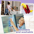 Zubebe 12 Pcs Duster Refill Reusable Fleece Duster Refills Feather Flat Dusters Multi Surface Washable Cleaning Pads Tools for Home, Blinds, Car, Pet, Furniture, Fans (Colorful)