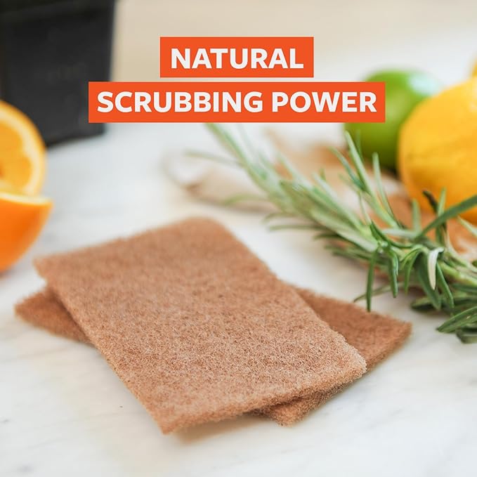 Full Circle Neat Nut – Walnut Scour Pads, Pack of 3 – Dual-Sided Non-Scratch Dish Scrubbers Made with Plant-Based & Recycled Materials, Durable Kitchen Cleaning Supplies