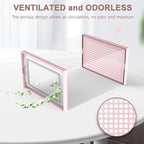 Kuject Shoe Organizers Storage Boxes for Closet, 12 Pack Clear Plastic Stackable Storage Bins with Lids, Under Bed Shoe Containers for Entryway, Drop Front, Fit up to Women's Size 10,Pink